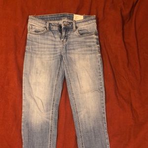 COPY - Cosmic Blue Love. Size 25 Cropped jeans